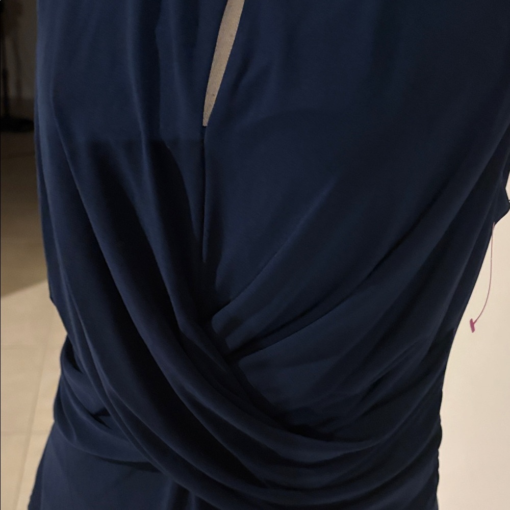 DKNY navy blue crossover shirt sz large 528 - Picture 3 of 7